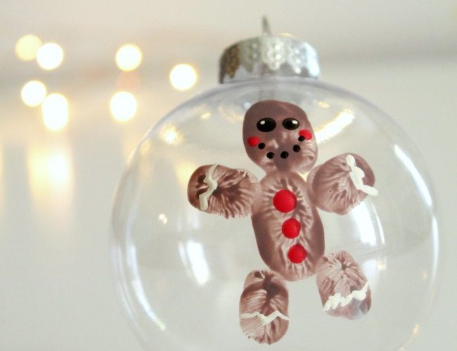 Fingerprint Gingerbread Man Ornament