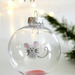 Fingerprint Mouse Themed Ornament for Kids to Make for Christmas