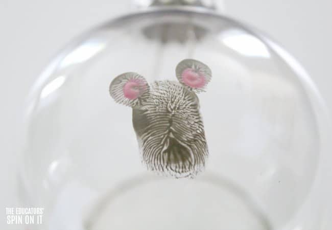 Fingerprint Mouse Themed Ornament inspired by If You Give a Mouse a Cookie