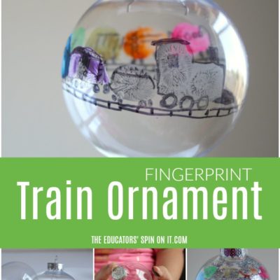 Fingerprint Train Ornament for Kids