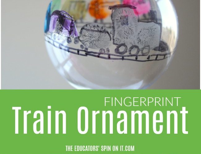 Fingerprint Train Ornament inspired by Freight Train for Kids