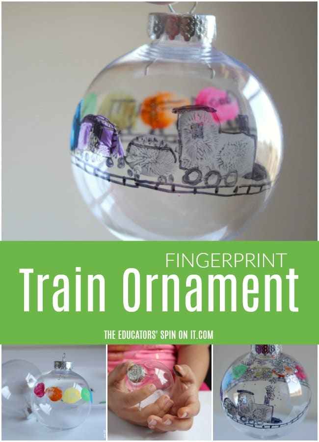 Fingerprint Train Ornament inspired by Freight Train for Kids