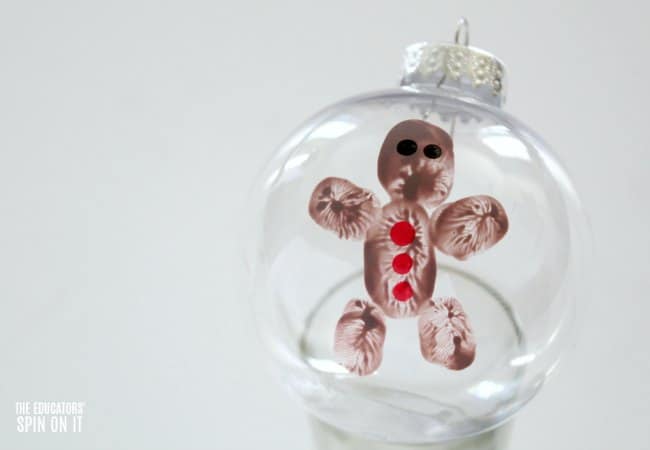 Gingerbread Man Ornament with Fingerprint