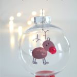 Fingerprint Reindeer Ornament for Preschoolers for Christmas