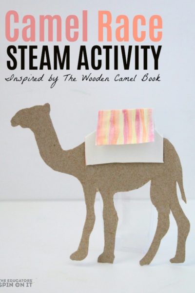 Camel Race STEAM Activity for Kids with Recycled Cardboard, Straws and Watercolors for kids