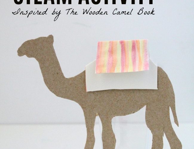 Camel Race STEAM Activity for Kids with Recycled Cardboard, Straws and Watercolors for kids