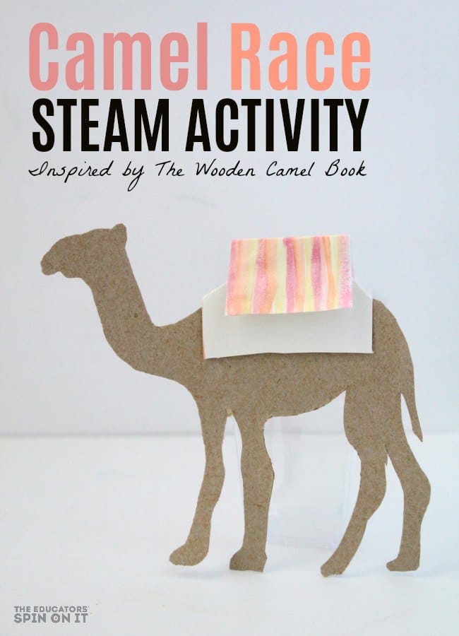 Camel Race STEAM Activity for Kids with Recycled Cardboard, Straws and Watercolors for kids