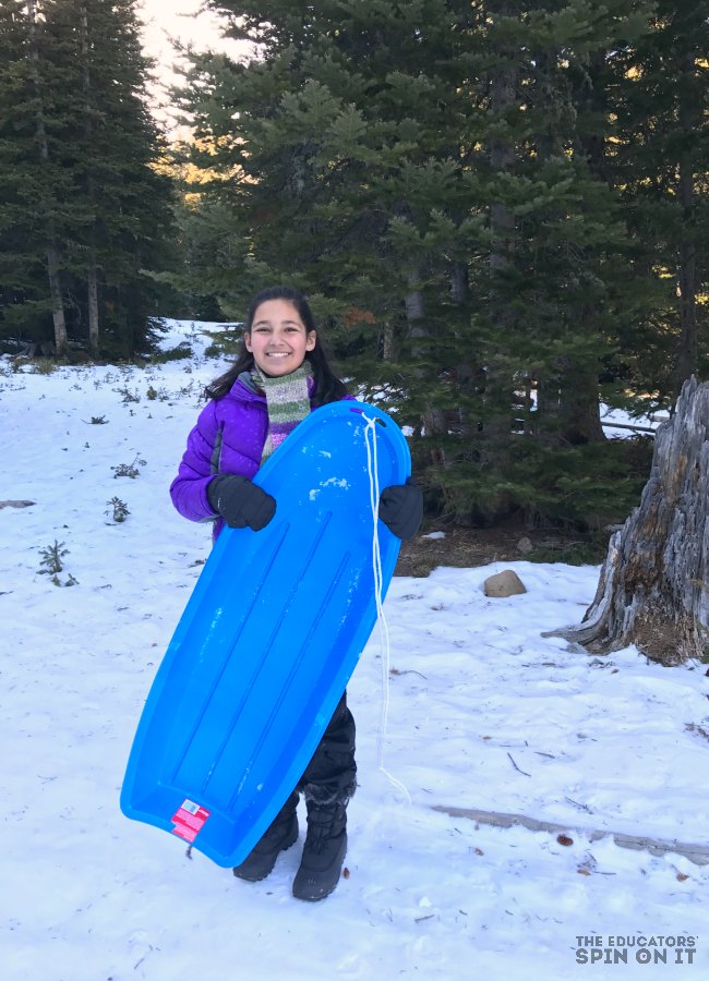 Sledding in the Rocky Mountain National Park at Hidden Valley