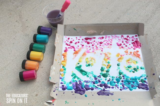 Drip Painting Rainbow Name Activity For Preschoolers