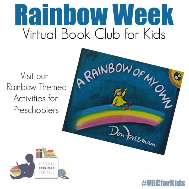 Book Featured of a Rainbow of My Own by Don Freeman for Rainbow Week at Virtual book Club for Kids 