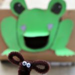 Frog Themed Toss Game for Preschoolers with Pipe Cleaner Bugs