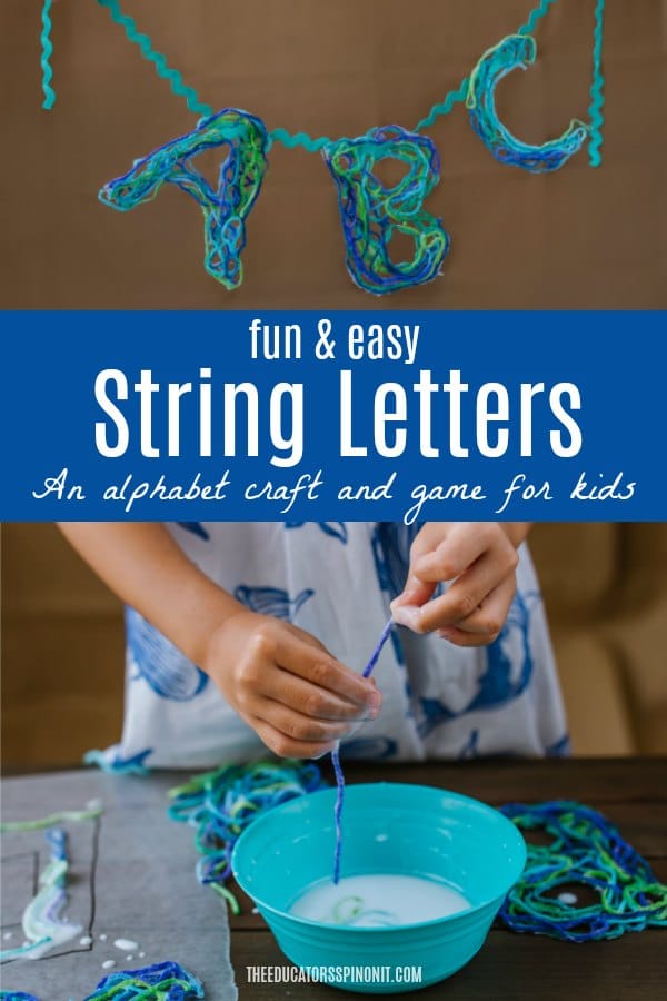 Fun and Easy String Letters - an alphabet craft and game for kids