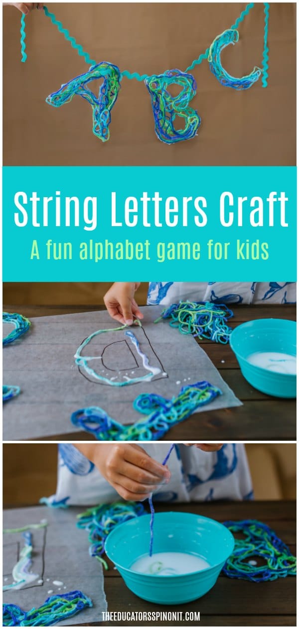 String Letters Craft - a fun alphabet game for kids with yarn and glue ...