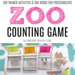Zoo Counting Game for Preschoolers with Popsicle Stickers and Zoo Beads