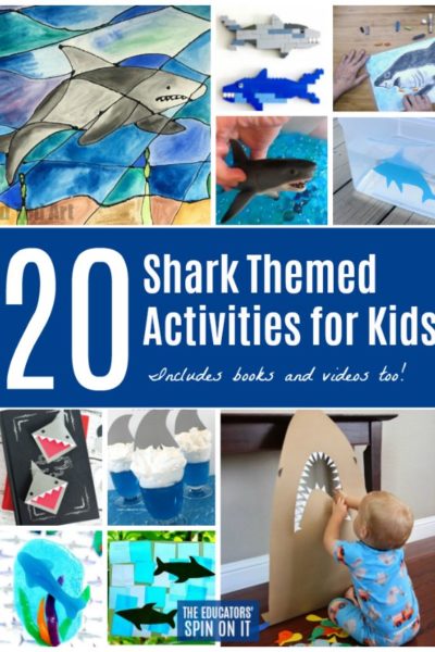 20 Shark Themes Activities for Kids featured at The Educators' Spin On It for Shark Week