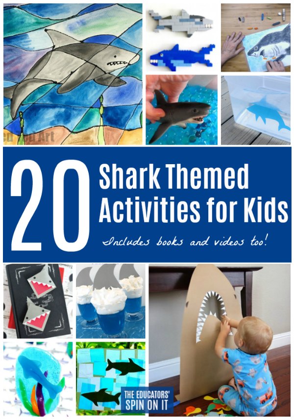 20 Shark Themes Activities for Kids featured at The Educators' Spin On It for Shark Week