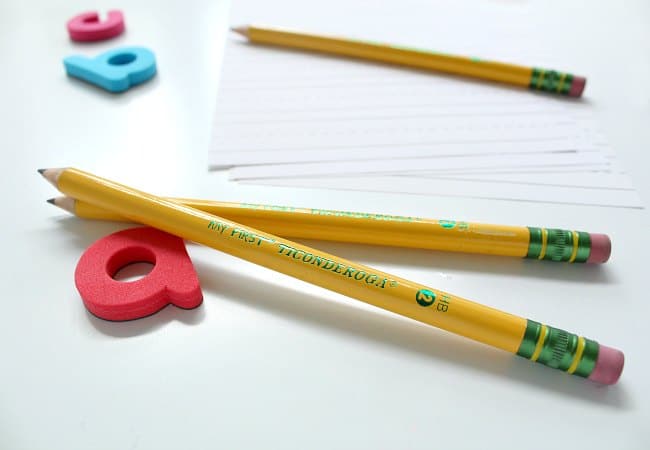 Large pencils for beginning writers from Ticonderoga