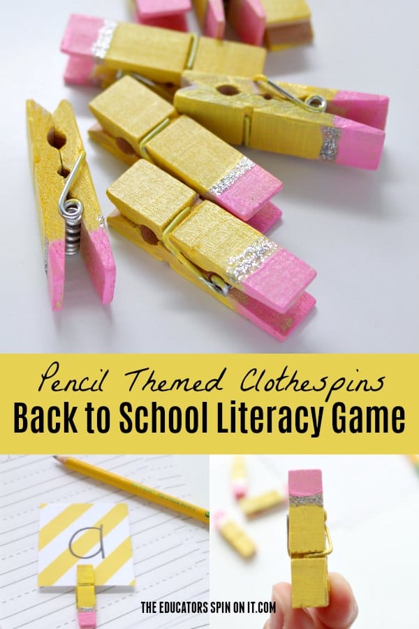 Pencil Themed Clothespins for Games for Kids