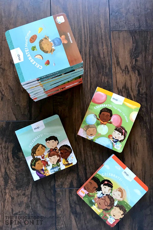 MVP Kids Board Books for Toddlers stacked on wooden floor