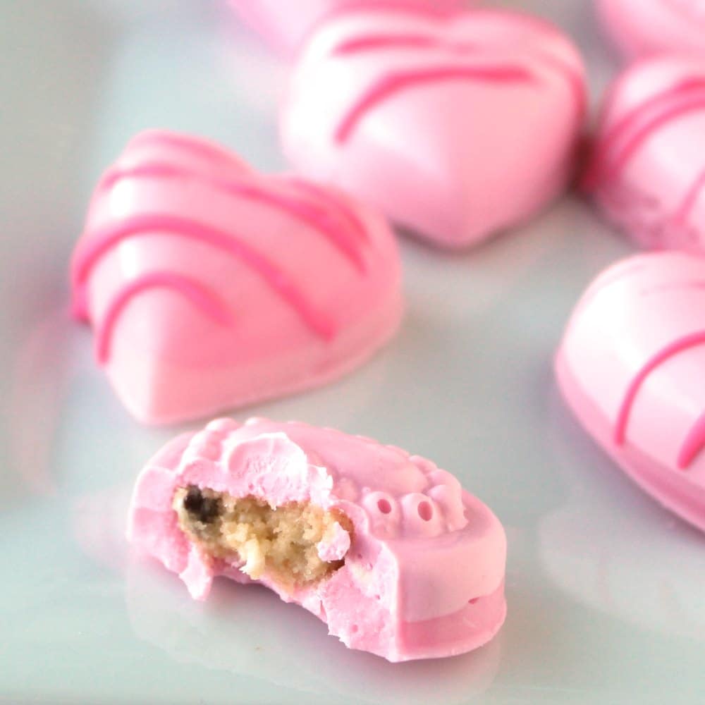 Making Heart Shaped Cake Ball Bites for Valentine's Day Candy