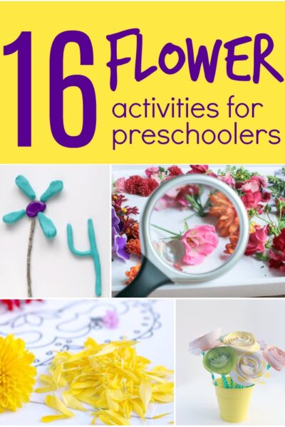 Flower Themed activities for preschoolers with playdough, paint, flowers and more.