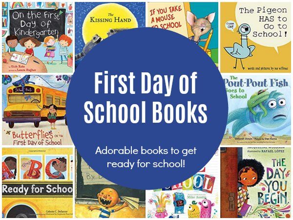Collection of first day of school books for kids starting school
