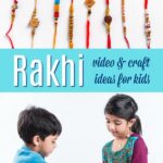 exploring rakhi with videos and crafts for kids, sister demonstrating tying bracelet on brother.