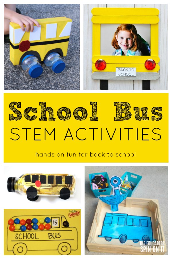 Activities that feature bus themed STEM Ideas for kids for back to school