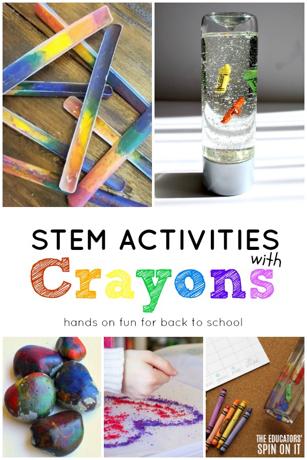 Crayon Activities for kids for back to school stem