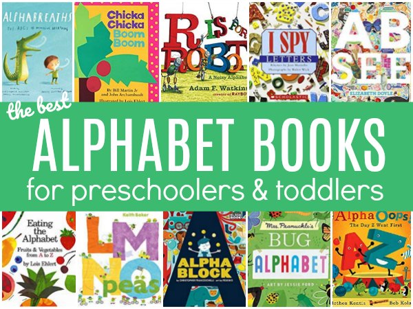 featured book covers of the best alphabet books for preschoolers and toddlers