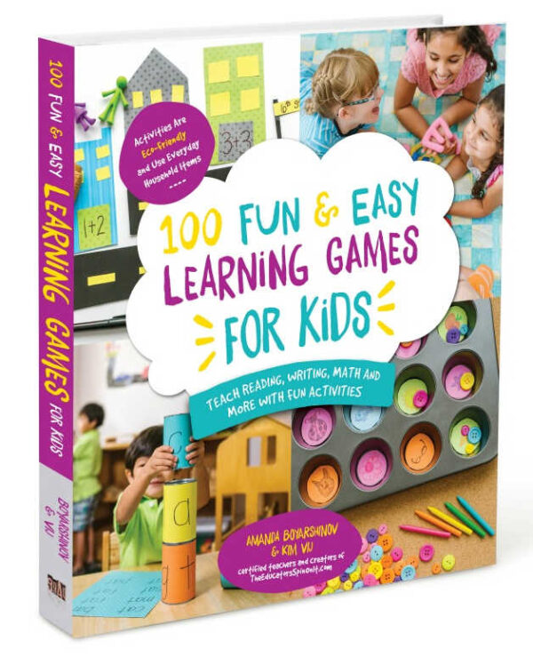 100 веселых и простых обучающих игр для детей Обложка книги стоя