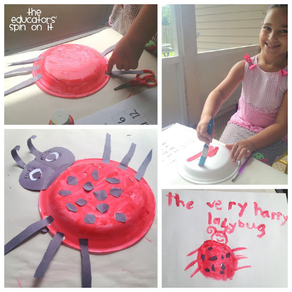 child painting ladybug craft