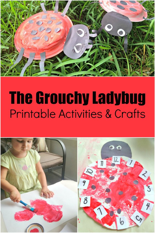 Ladybug crafts for preschoolers and toddlers including The Grouchy Ladybug printables