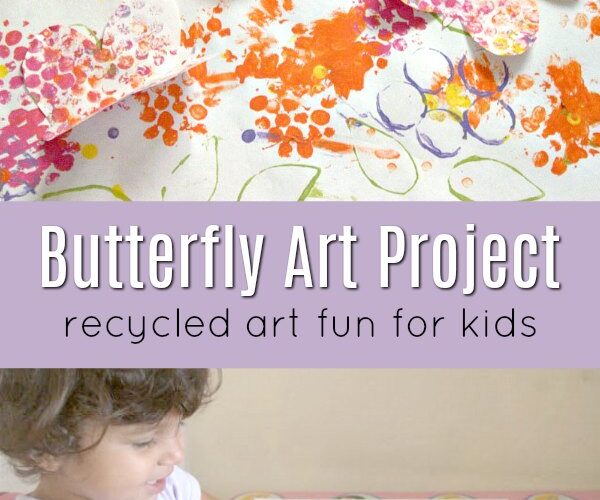 Young child creating butterfly art project inspired by book Waiting for Wings by Lois Ehlert