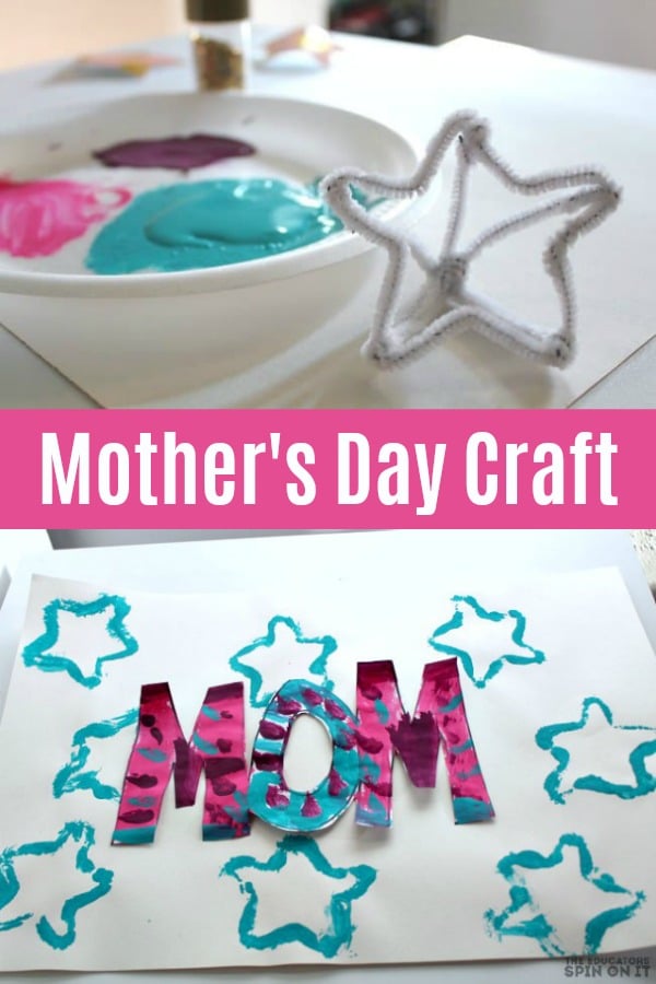 Star themed mothers day draft for kids