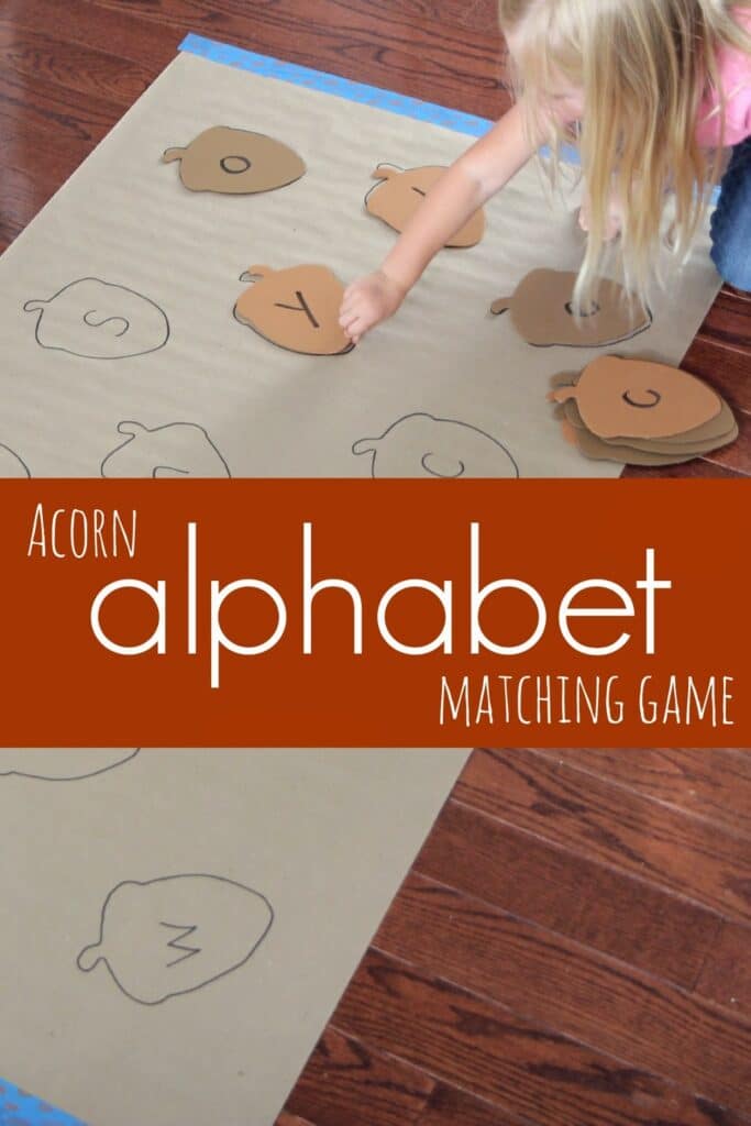 Acorn alphabet matching game
