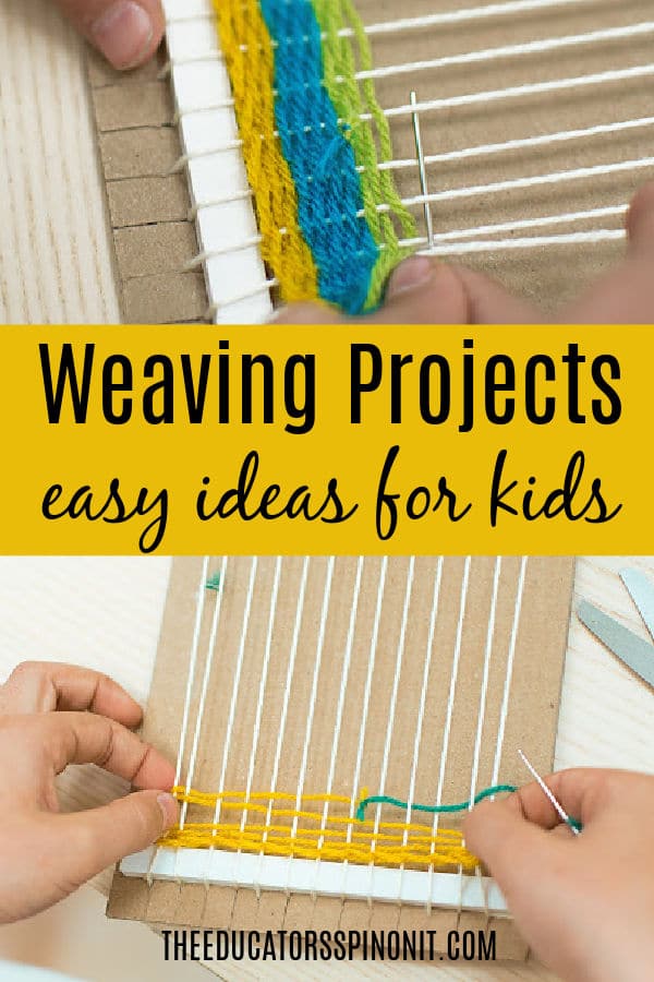 how to teach a child to weave with cardboard loom and yarn