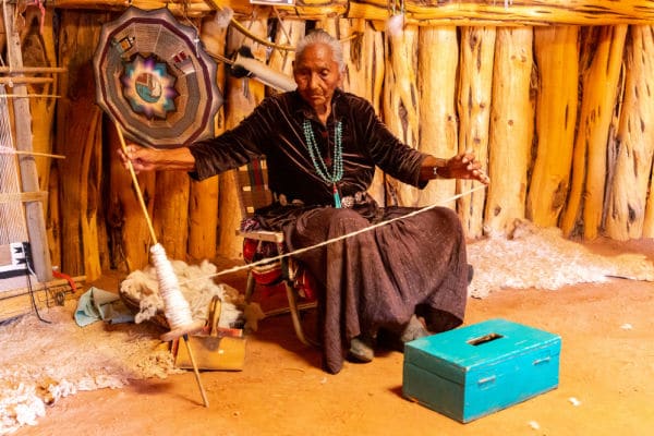 Old Navajo woman in Navajo nation reservation at Monument Valley, Arizona, USA