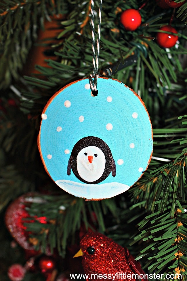 Penguin Fingerprint on christmas ornament