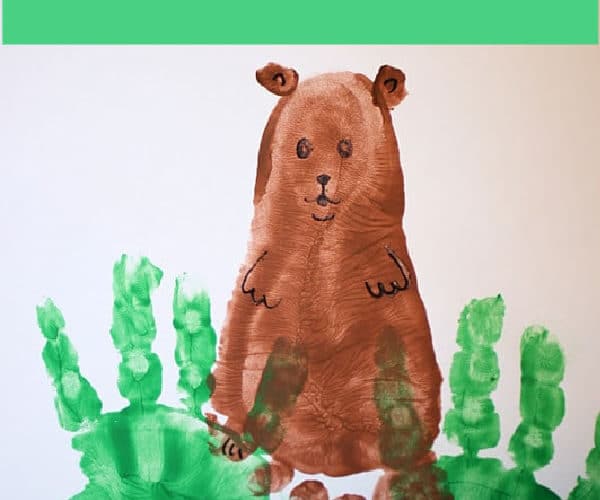 groundhog day crafts for preschoolers and toddlers using handprints and footprints