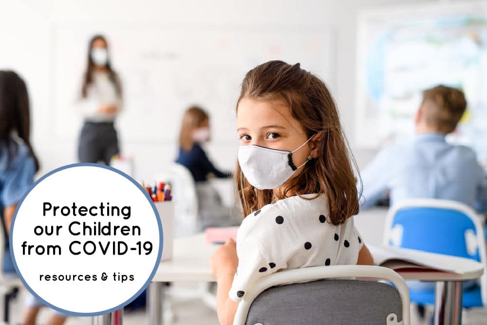 Children wearing mask in school setting to help to protect our children from Covid 19