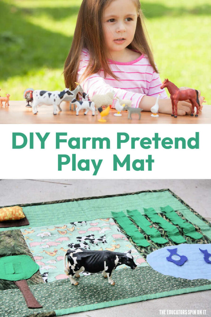 Make your own play mat for kids pretend play using quick-drying