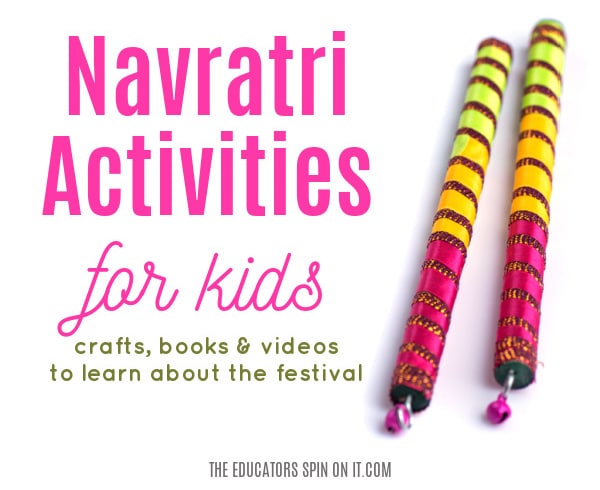 Navratri Activities for Kids including videos, crafts and books to learn about the festival