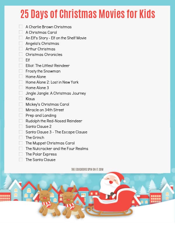 The Best Christmas Movies for Kids Checklist