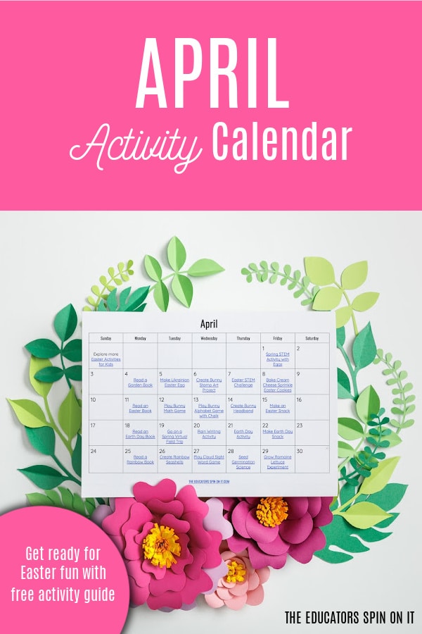 April Activity Calendar for Kids