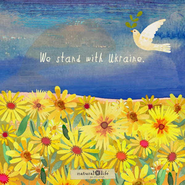 Sunflowers with dove We stand with Ukraine