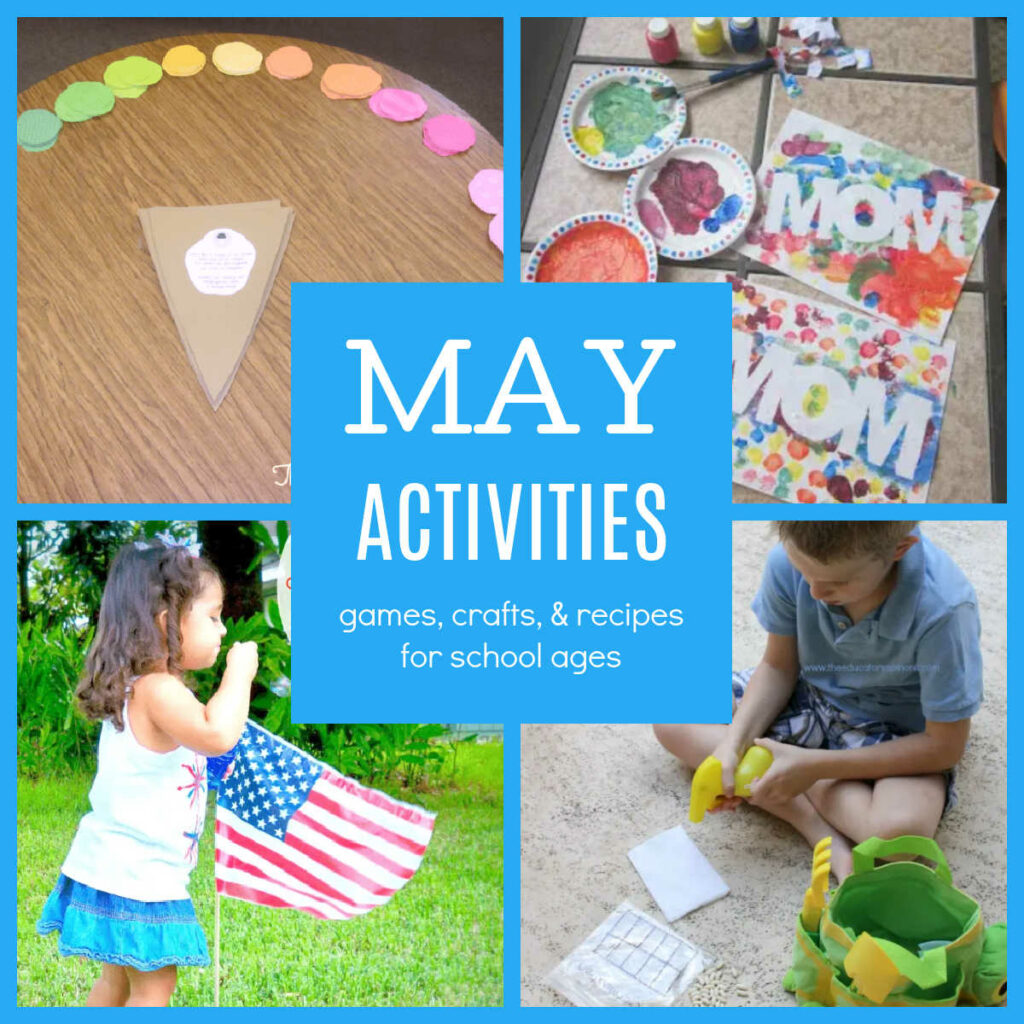 May Activities for Kids with free monthly activity calendar