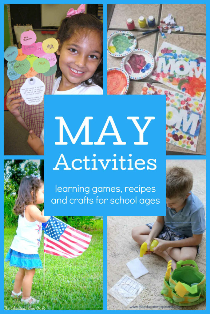 May Activities for kids with free monthly activity calendar