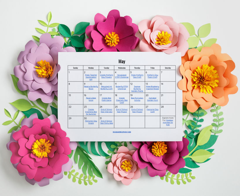May Activity Calendar for Kids