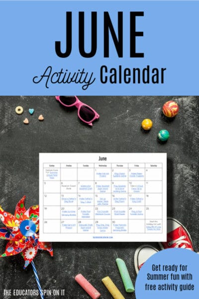 June Activity Calendar for Kids. A month long guide packed full of fun summer activities for your child